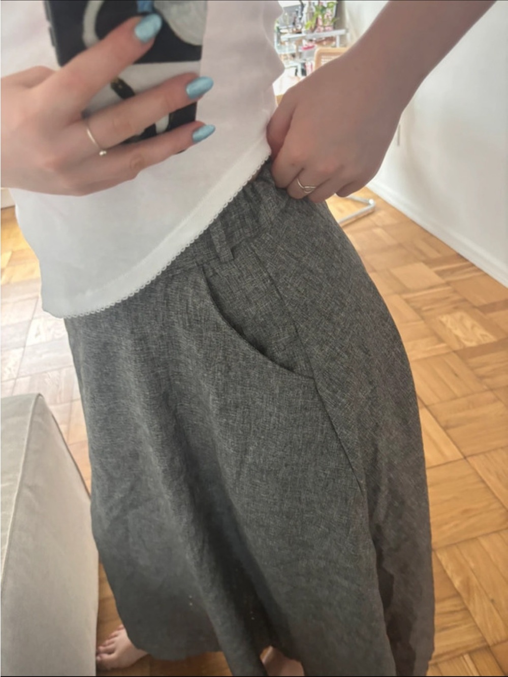 SHEIN gray maxi skirt with pockets - Picture 4 of 4